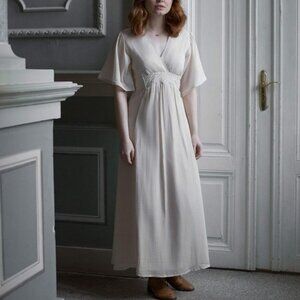 Voriagh Kaarina Cotton Dress Ivory